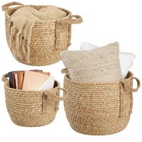 mDesign Seagrass Basket  Set of 3 - Natural