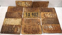 (14) Vintage New York License Plates