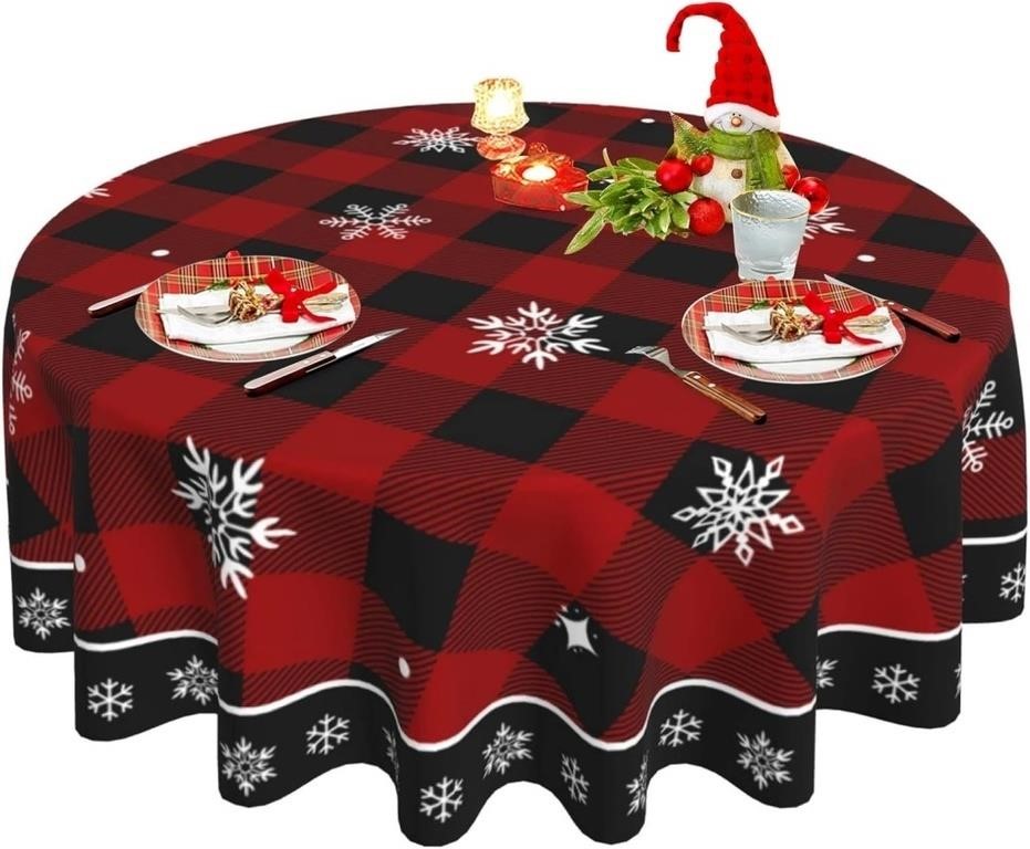 60 Inch  Red Black Buffalo Plaid 60inch Christmas