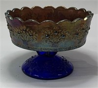 Carnival Glass Footed Bowl