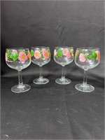 Vintage Franciscan Desert Rose Wine Glasses (4)