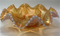 Carnival Glass Opalescent Shell Design Bowl