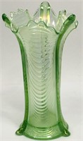 Northwood Green Iridescent Glass Vase