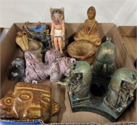 EGYPTIAN AND TRIBAL THEMED FIGURINES