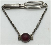 Swank Sterling Clip W Red Stone