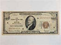 1929 $10 Reserve Bank FR-1860A Boston