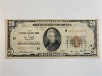 1929 $20 Reserve Bank FR-1870H St Louis