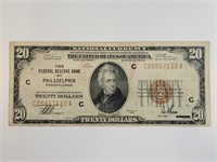 1929 $20 Reserve Bank FR-1870C Philadelphia