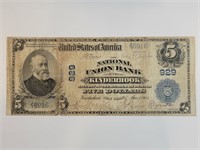 1902 $5 National Bank Blue Seal FR-598