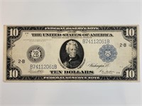 1914 $10 Reserve Note Blue Seal FR-911