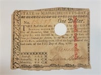 1780 $1 Massachusetts-Bay Colonial Note
