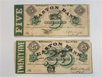 Easton Bank 5 and 25 Cents Fractionals