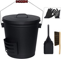 Ash Bucket  Lid  5.2 Gallon for Fireplace