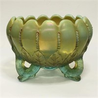 Northwood Opalescent Carnival Glass Footed Bowl