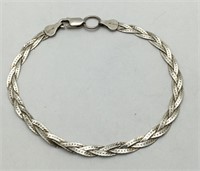 Sterling Silver Italian Braided Bracelet