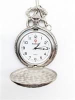 Marcus Silver Coloured Horse Racing Pocket Watch