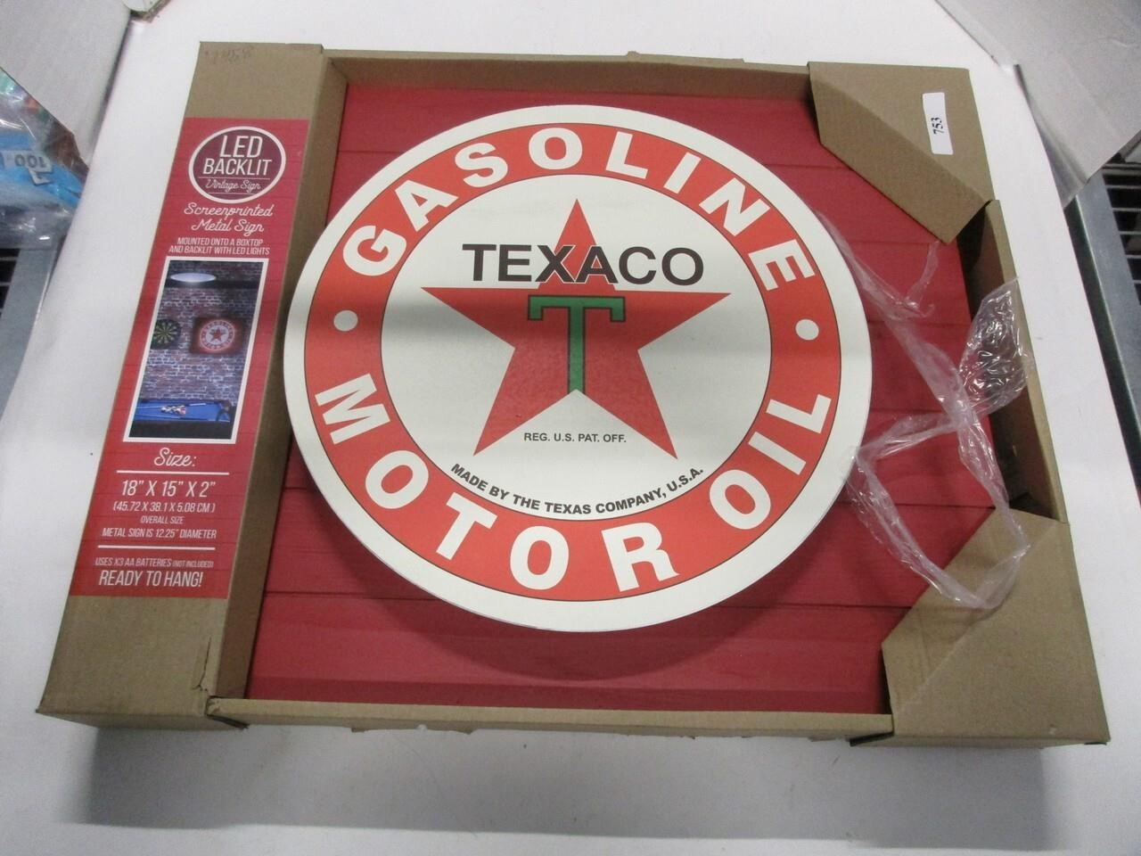 LED Wood Texaco Sign