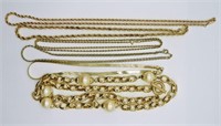 Six Vintage Gold Tone Necklaces