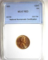 1953 Cent MS67 RD LISTS FOR $3750