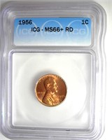 1956 Cent ICG MS66+ RD LISTS $115