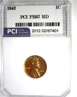 1942 Cent PR67 RD LISTS $3650