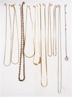 (10) SILVER & GOLD TONE NECKLACE CHAINS