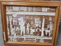 BLACK AND WHITE COUNTRY STORE PRINT