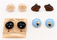 (4) PAIRS OF VINTAGE CLIP-ON EARRINGS