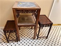 3 Asian end tables