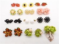 (11) PAIRS OF CLIP-ON EARRINGS (1) PIN