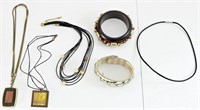 LEATHER & WOOD MODERN JEWELRY LOT