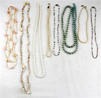 (8) VINTAGE BEADED NECKLACES - SHELLS