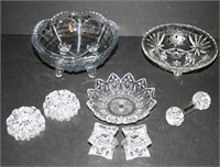 2 Glass Footed Bowls, Knife Rest, (2) Prs.
