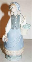 Lladro "Woman With Scarf & Basket" Figurine,