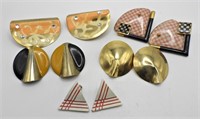 (5) Pairs Vintage Pierced Earrings - Ceramic