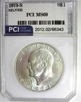 1973-S Silver Ike MS69 LISTS $11000