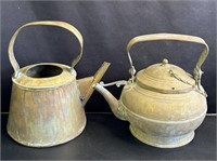 Pair of vintage copper tea kettles