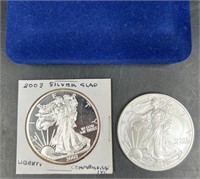 2004 Silver Walking Liberty 1oz & 2003 Silver Clad