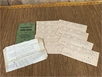 1950's Railroad Time Book & Pay Stubs