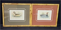 Pair of framed lithographs - Ducks - q