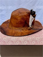 Vtg. Handmade Women's Leather Hat