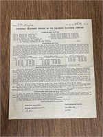1903 Colorado Telephone Co Service Receipt