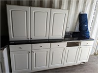 KITCHEN BASE CABINET SET, COUTER TOP AND UPPER CAB