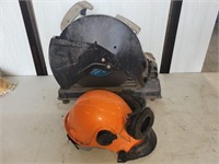 Chicago cut off saw and stihl helmet