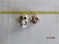 2 Pins Ceramic Skull Faces Grateful Dead