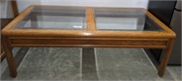 THOMASVILLE OAK GLASS TOP COFFEE TABLE