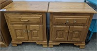 OAK END TABLES PAIR