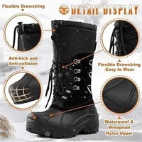 Mens Insulated Waterproof Winter Snow Boots,10