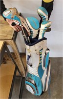 GOLF BAG W/ ASSORTED CLUBS