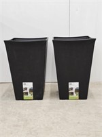 PAIR OF PLANTERS - 21.5" TALL X 14.5" WIDE
